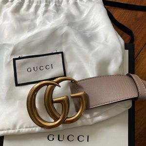 Authentic GUCCI Marmont blush belt sz95